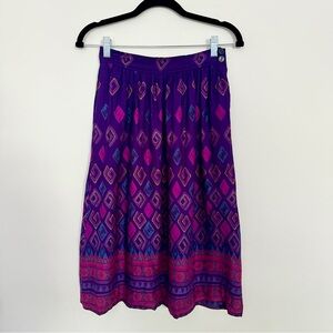 Vintage Evan-Picone Petites Skirt in Purple with Diamond Pattern